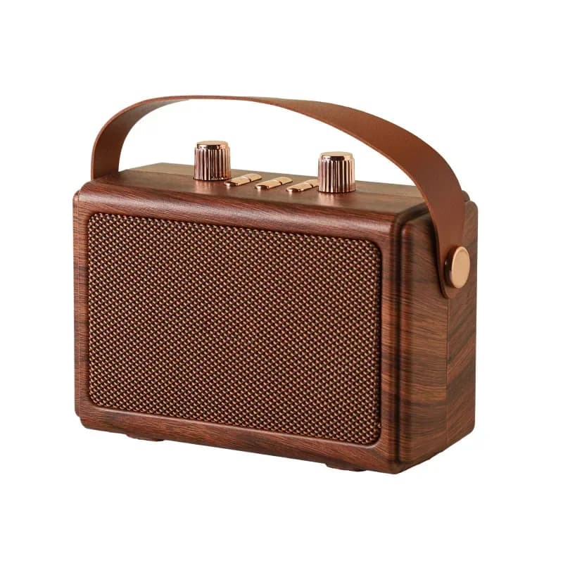 New retro wood grain Bluetooth speaker, outdoor portable classical home furnishings, integrated set with microphone Karaoke