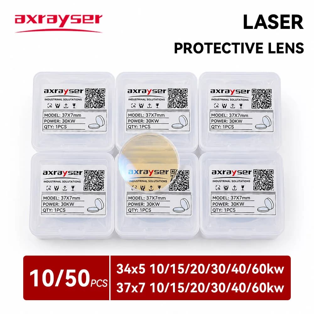 Axrayser Laser Protective Windows 34x5 37x7 10kw 15kw 20kw 30kw 40kw High Quality Fiber Protective Lens for BOCHU BOCI Raytools