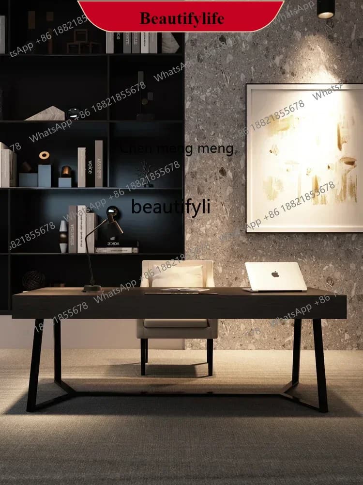 G153 S Solid Wood Italian Minimalist Desk Light Luxury Modern Computer Desk Home Study Desk Customization living room furniture