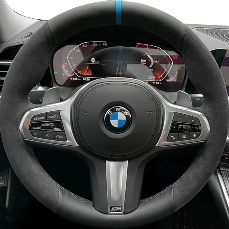 Car Steering Wheel Cover for BMW G30 530i 525i 530d M550d M550i G02 X4 2018 F90 M5 G01 X3 M40i  Leather suede Accessories