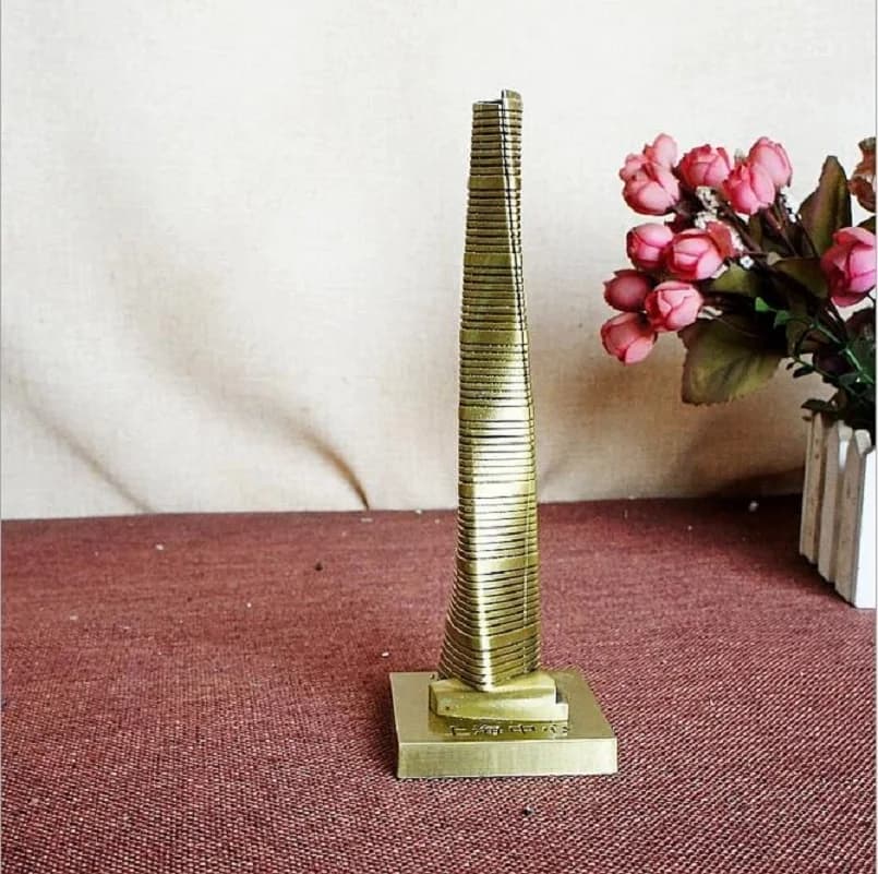 Shanghai Souvenir Center Building Metal Building Model Home Furnishings Living Room Cafe Restaurant Wine Cabinet Decorations