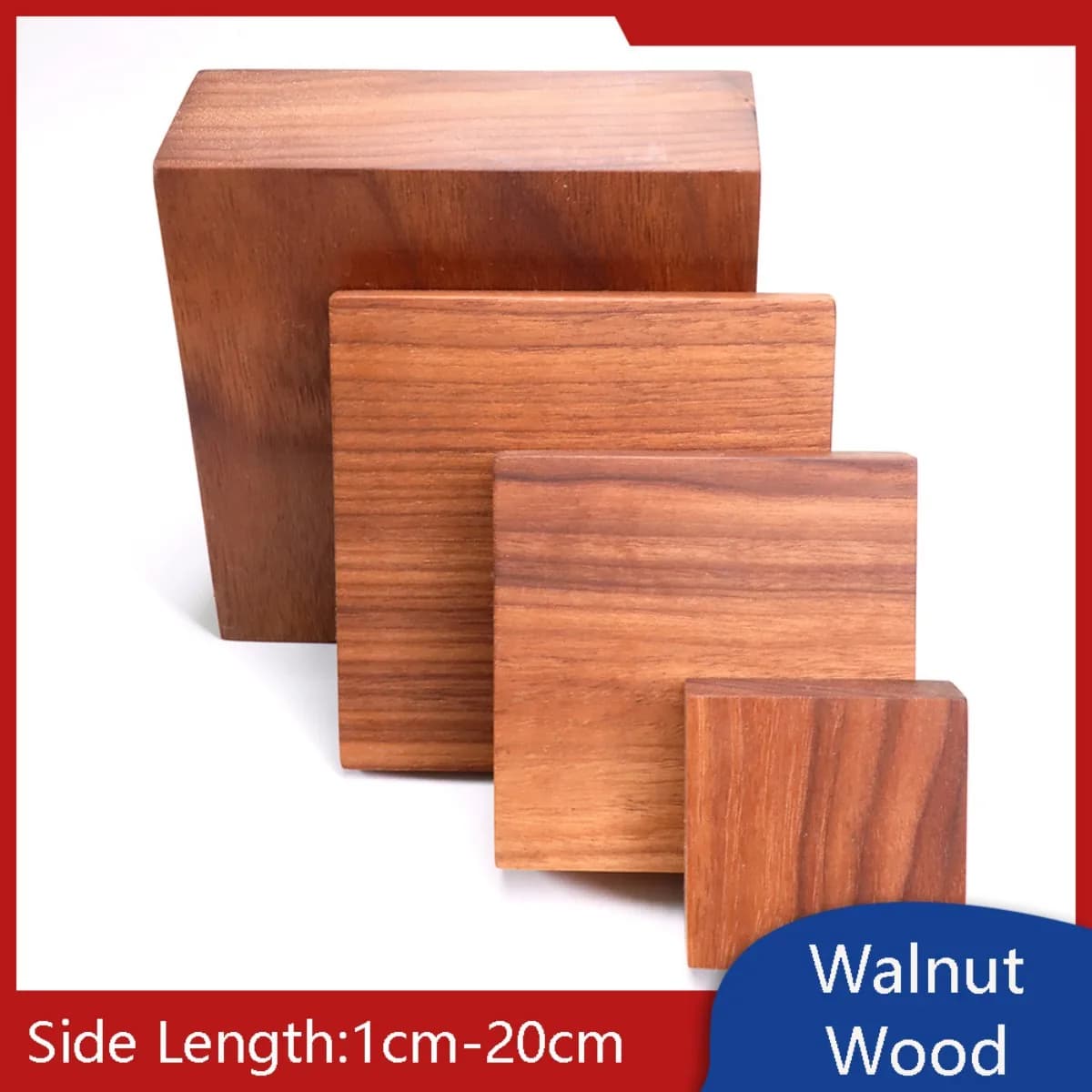 Solid Walnut Block Rectangular Wooden Block Handicrafts / Figure / Ornament Base Surface Finished with Wax Oil