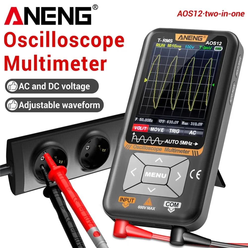 ANENG AOS12 Multimeter 2-in-1 Oscilloscope 5MHZ 48MSa/s Sampling Portable Oscilloscope Multifunctional  Electrical Tester Tools