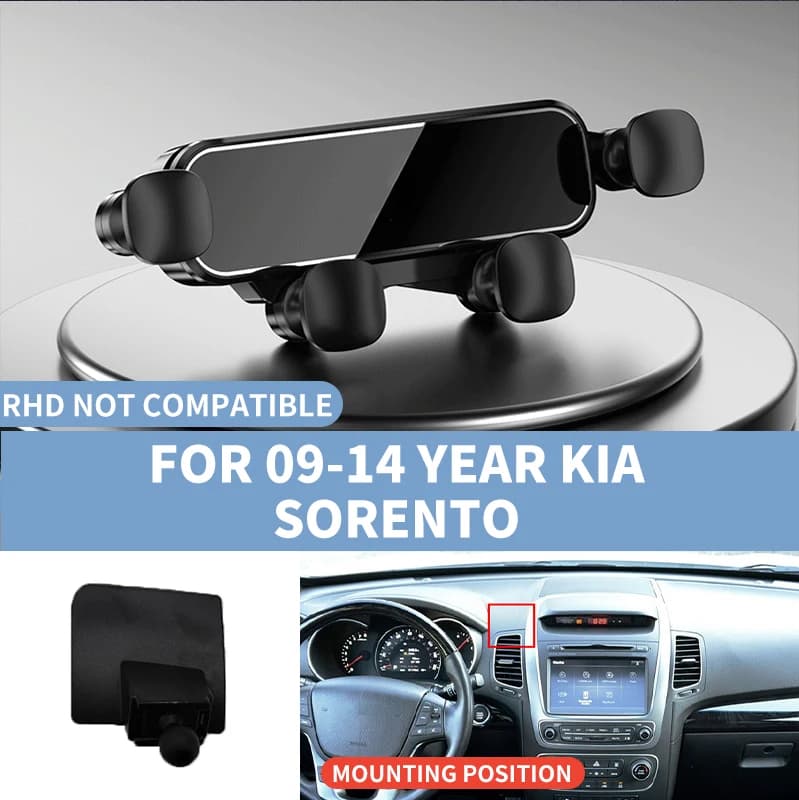 Suitable for Kia 2009-2014 Sorento high-end car phone holder strong clamp arm stable phone mount car interior accessory