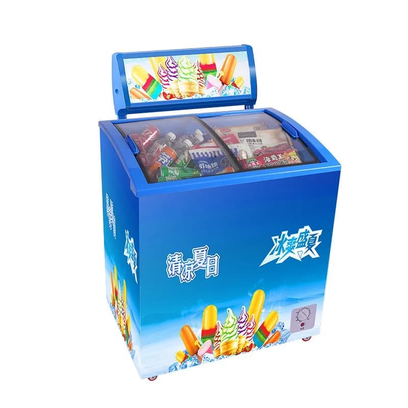 Frozen and refrigerated commercial small display cabinet ice cream ice cream chestnut cabinet