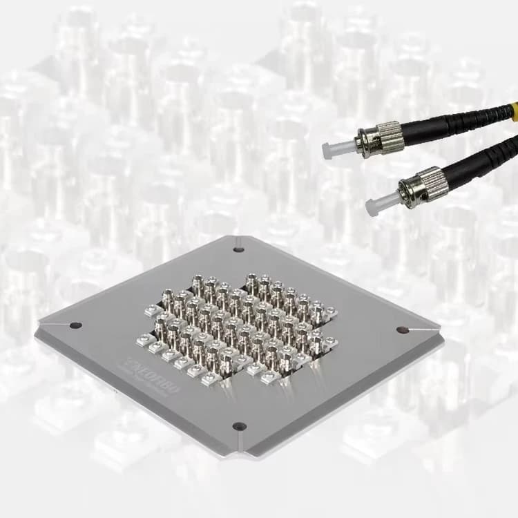 High-Density Fiber Polishing Fixture 32-Port Jig for ST UPC and PC Connectors with Foursquare Pressure Polishing Plate