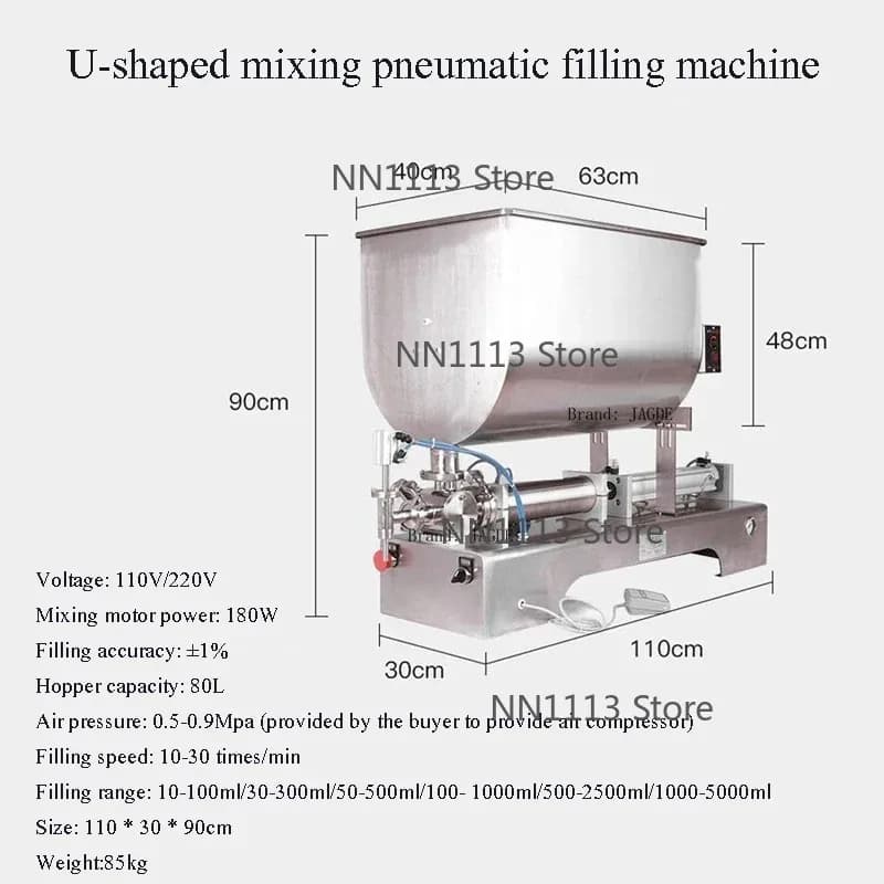 Single Head Paste Filling Machine Gel Pneumatic Piston Heating Stirring Type for Industrial Use