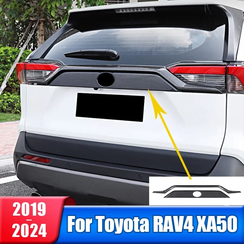 Car Rear Tail Trunk Door Upper Strip Trim Cover For Toyota RAV4 XA50 2019 2020 2021 2022 2023 2024 RAV 4 Hybrid Accessories