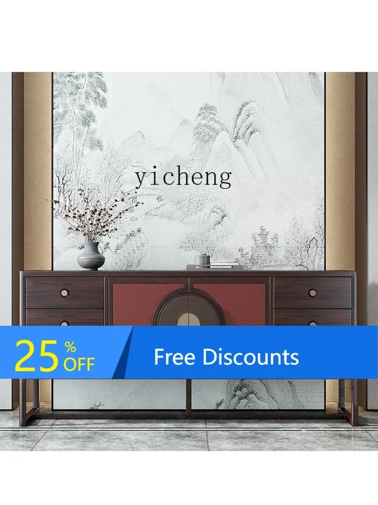 LYY  Solid Wood Sideboard Ash Wood Home Entrance Cabinet Storage Integrated Hotel Lobby Curio Cabinet Locker