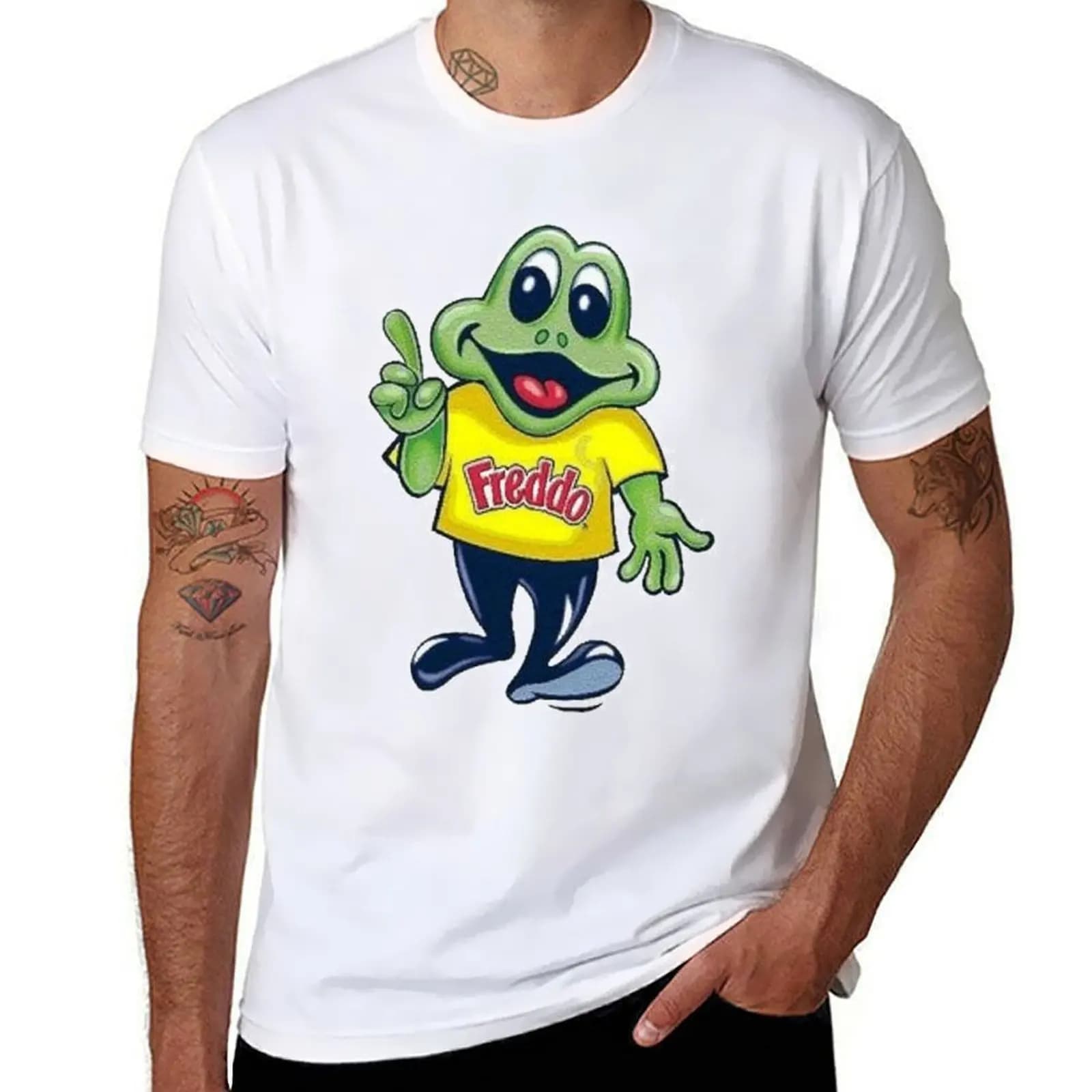 Freddo Frog Old Logo T-Shirt cotton t shirt man black cotton t-shirt plain for man package T-Shirt