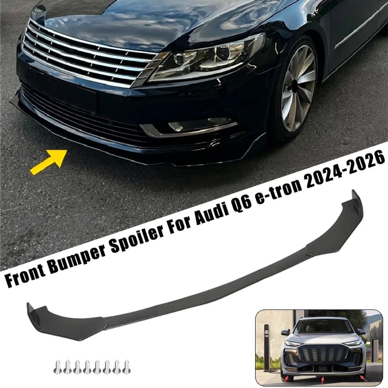 Sport Front Bumper Splitter Spoiler Lip For Audi Q6 e-tron 2024-2026 5Pcs Adjustable Sectional Car Exterior Tuning Body Kit