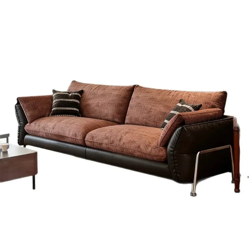 yjq medieval fabric chenille sofa retro light luxury leather cloth combined with straight row sofa