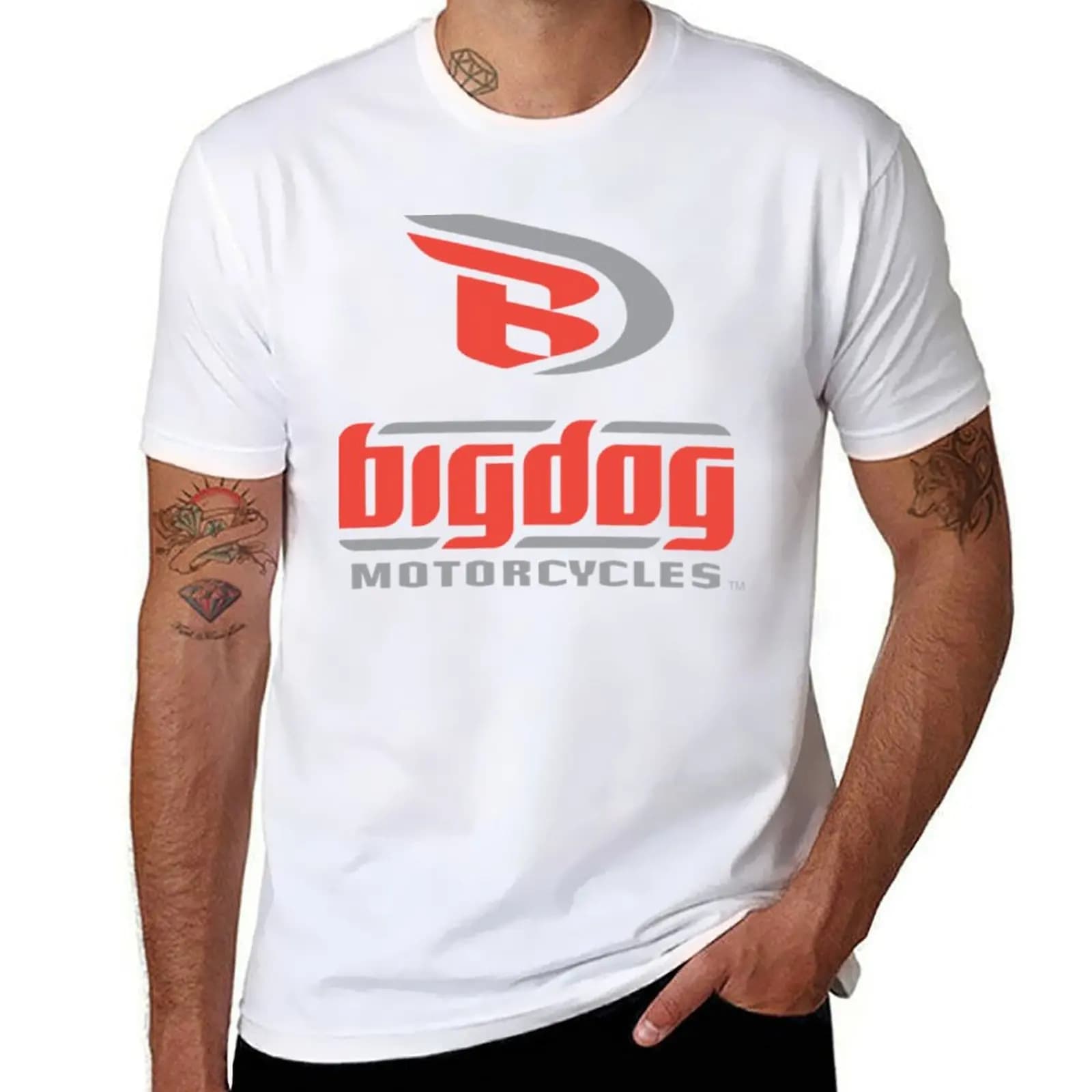 Big Dog Motorcycle T-Shirt funny t shirts cotton t shirts cotton 100% T-Shirt