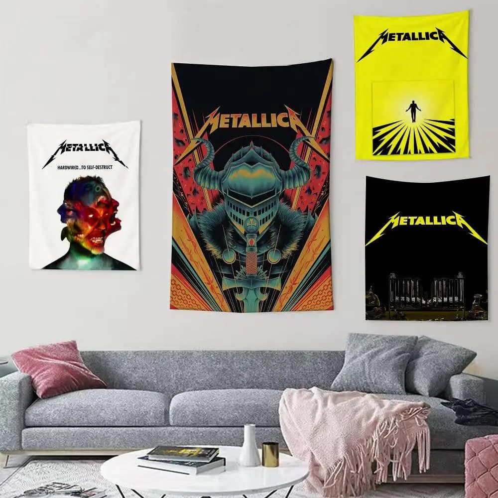 72 S-Seasons M-Metallica Band  Flags Wall Hanging Background Art Banner for Bedroom Home Outdoor Decor