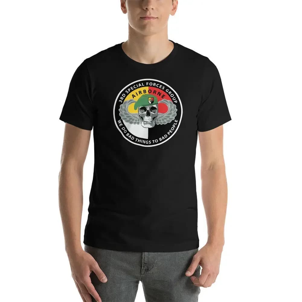 Airborne 3rd Special Forces Group T-Shirt Men's 100% Cotton Casual T-shirts Loose Top Size S-3XL