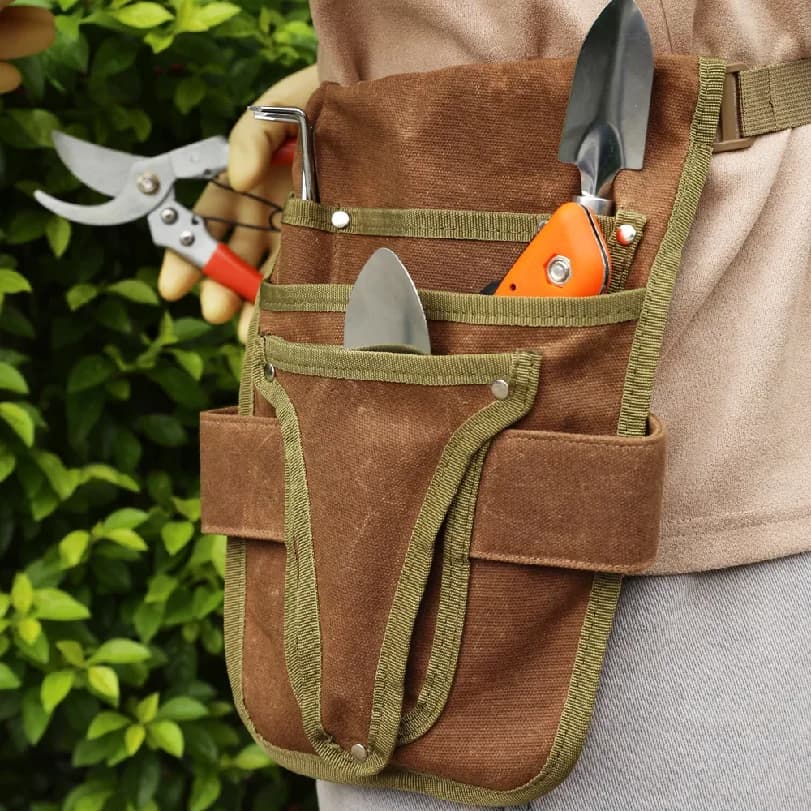 Garden Tool Belt Pouch Canvas Belt Tool Bag with Multiple Pocket Storage Waterproof Portable Men Women Durable Tool Bag