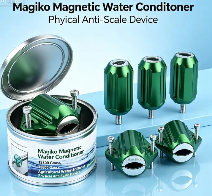 Heavy‑Duty Magnetic Water Conditioner 12800Gauss Anti‑Scale Softener Pipeline Fitting for Farm Irrigation Household  Equipment