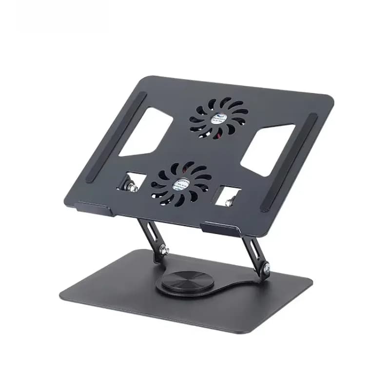 Metal Adjustable Laptop Stand 360 Degree Rotary Lifter Stand with Dual Fans