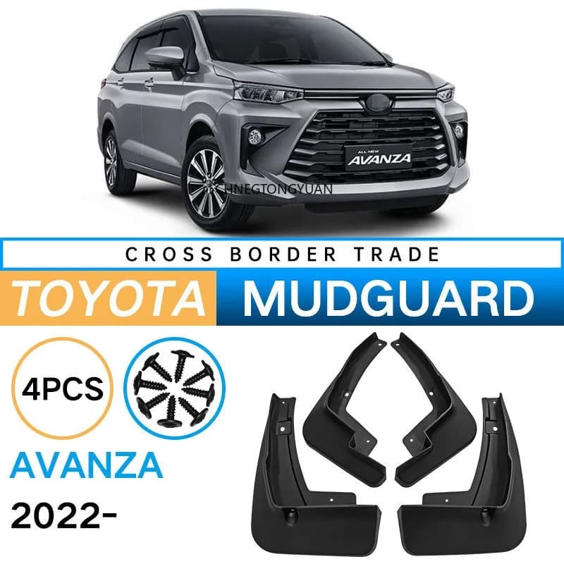 For TOYOTA Avanza 2022-2025 Automotive Tire Mudguard Waterproof Prevent Mud Splashing Car Mud Flaps Fender Trim 4pcs Accessories