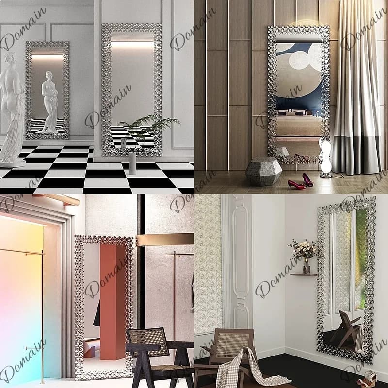 French Style Wall Mounted Full Length Mirror, Arched Luxury Design for Bedroom and Living Room