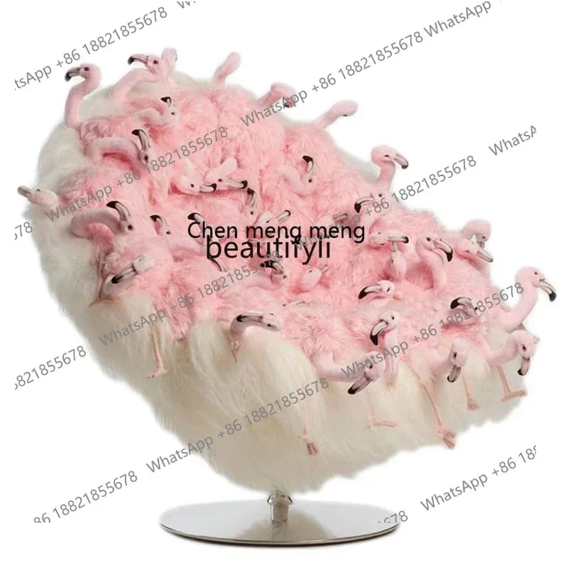 new Italian minimalist cute animals, love flamingo rotating casual seat marriage, metal creativity ss 8617
