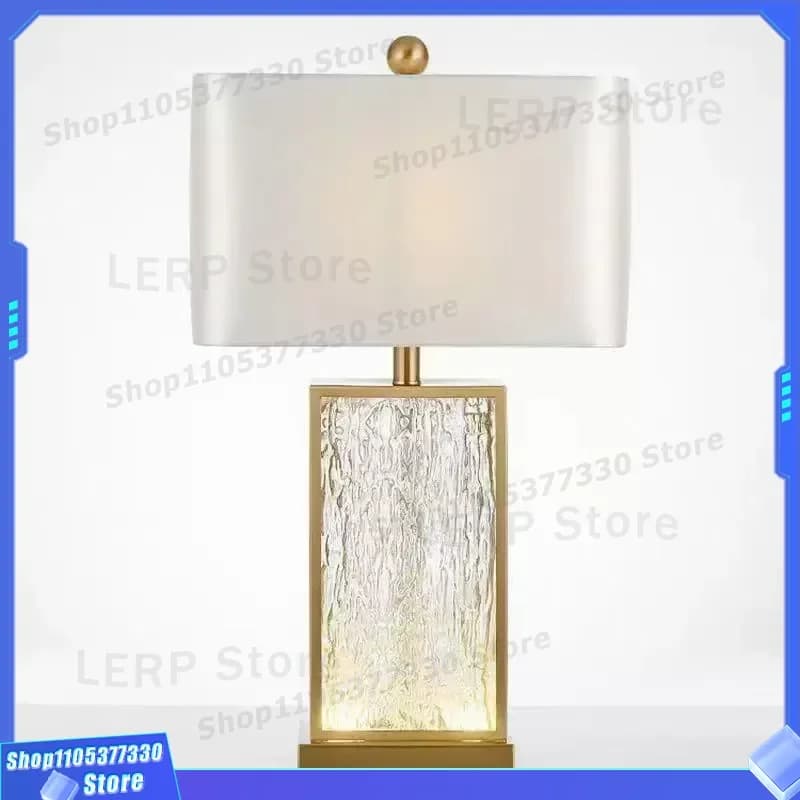 Modern Minimalist Glass Table Lamp Creative Light Luxury Designer Bedside Lighting for Living Room Hotel Bedroom American