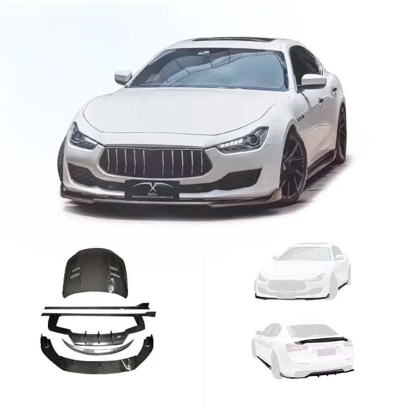 Suitable for Maserati Ghibli Body Kit Carbon Fiber Car Bumpers Front Lip Rear Diffuser Side Skirts Spoiler
