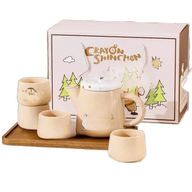 Ceramics, Set, Set Cartoon Cute Household Kettle Water Cup Gift Set