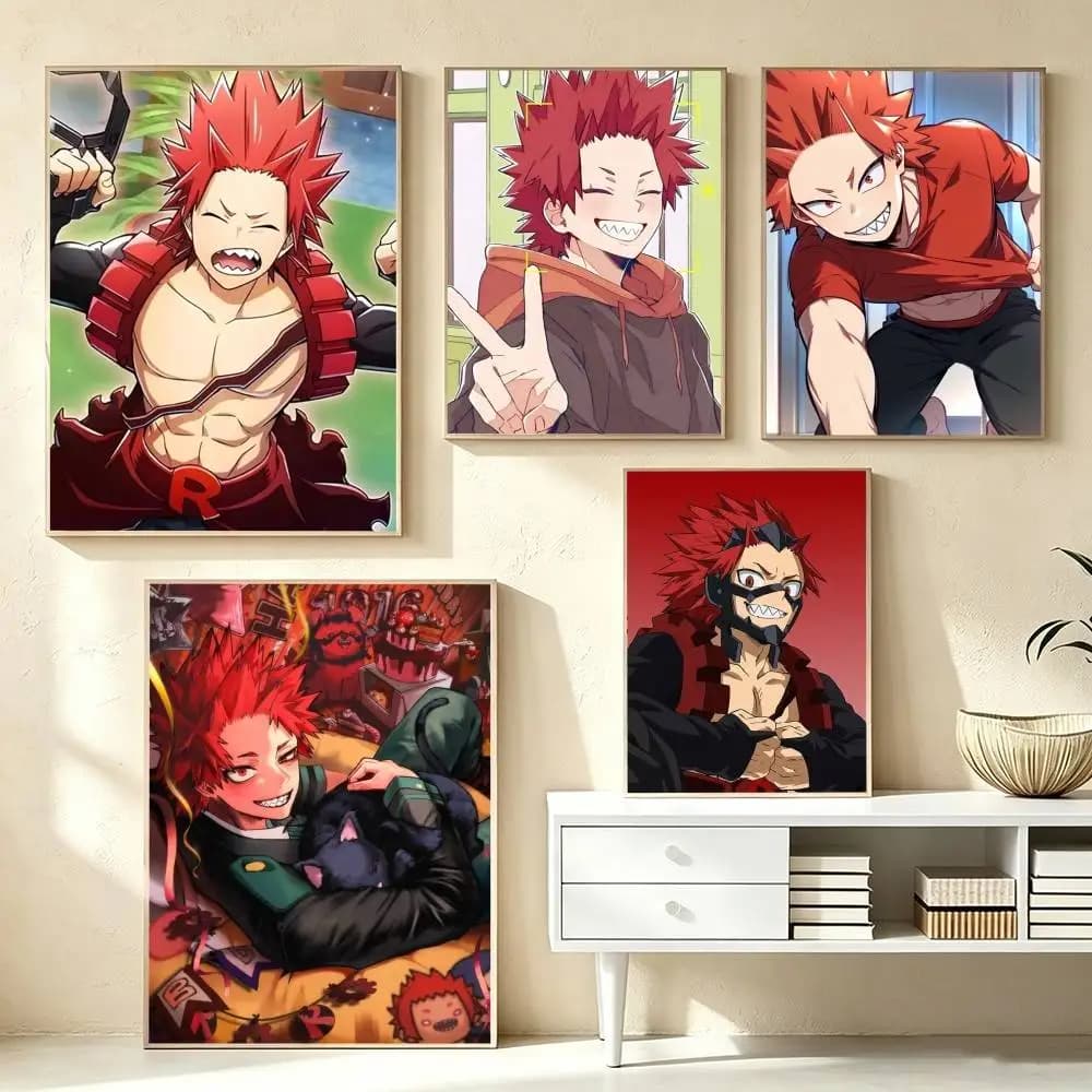My H-Hero K-Kirishima  Poster Waterproof Wall Art Sticker For Bar Living Room Vintage Decor High Quality Print Gift