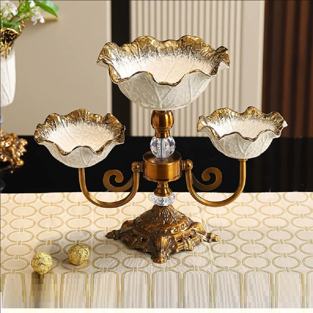 Double layer cake candy stand round wedding party fruit plate display home decoration tray table exquisite