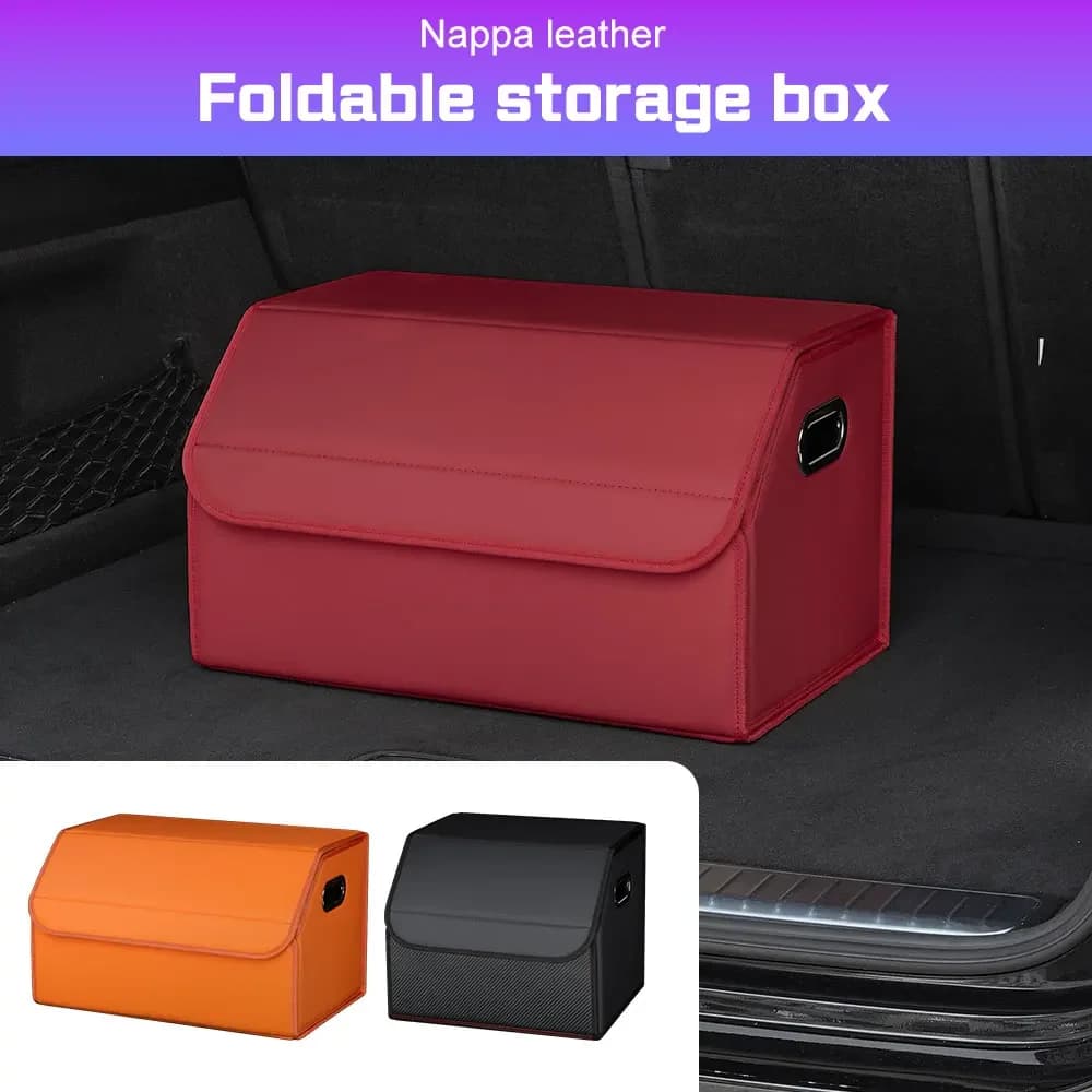 Foldable Car Trunk Organizer Box Leather For Porsche Boxster Cayman Cayenne 911 Macan Panamera 718 971Large Capacity Storage Bag