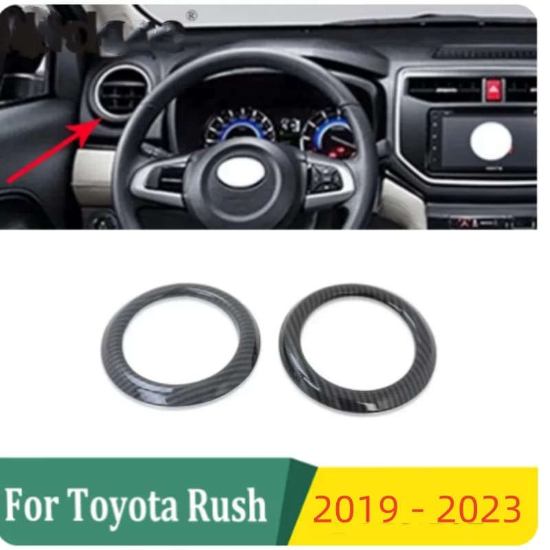 LHD For Toyota Rush 2019-2023  Air Conditonnal Vent Cover Trim AC Outlet Panel Frame Interior Accessories Carbon Fiber