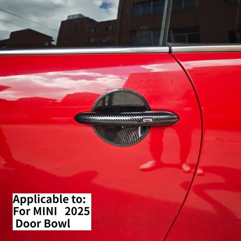 For Mini Cooper F65 F66 F67 2025 Car Sticker Carbon Fiber Style Exterior Door bowl frame Moulding Cover Trim Decor Accessories