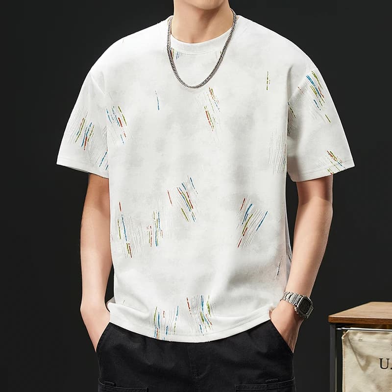 2026 Summer Men's Youth Style Small Full Flower Fashion Trend Round Neck Short Sleeve T-Shirt POLO Shirt