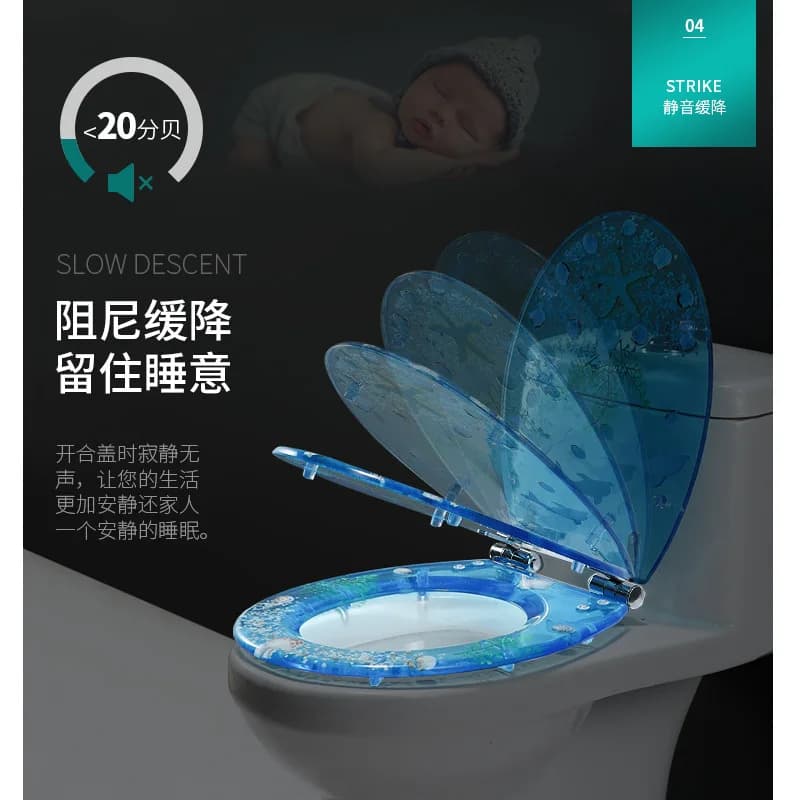Toilet Cover Household Universal Thickened Toilet Flush Old-fashioned  Seat Resin Cushion Quick Removal Silent  Cover