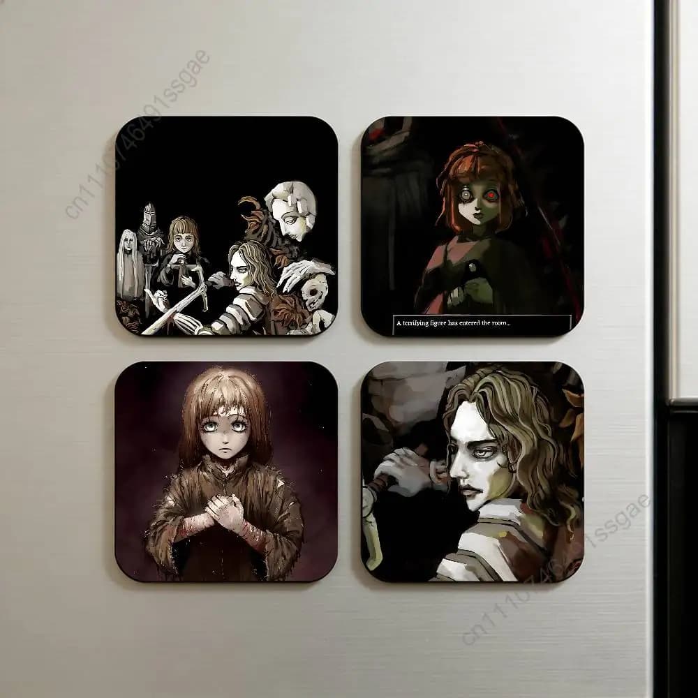 Hot Game Fear and Hunger Square Decorative Fridge Magnets for Home Kitchen Office Whiteboard & Locker