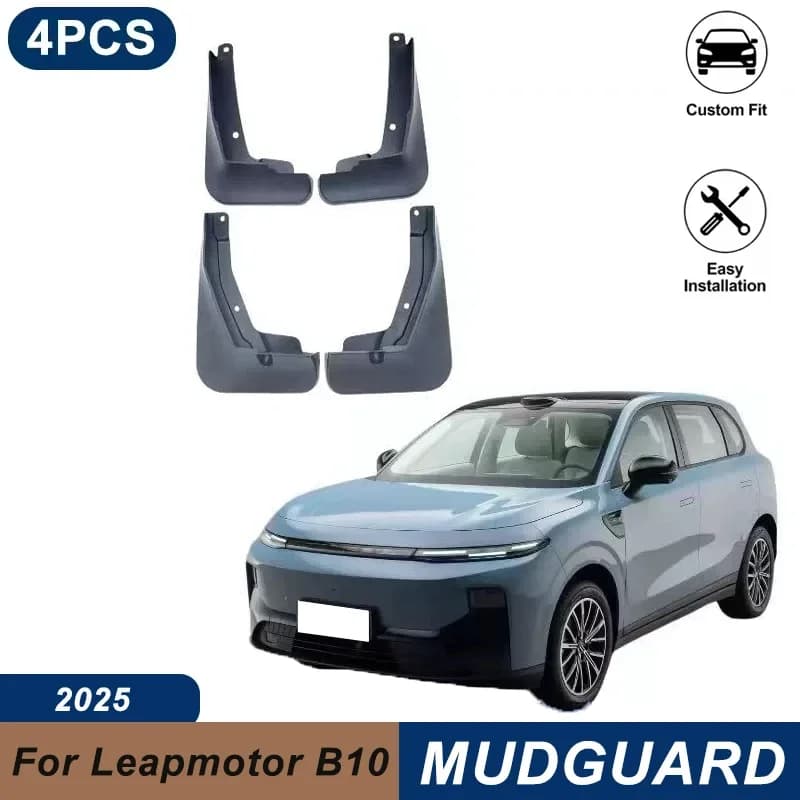 4PCS Car Mud Flaps For Leapmotor B10 2025 Waterproof Anti-Splash Fender Mudguards Auto Exterior Accessories