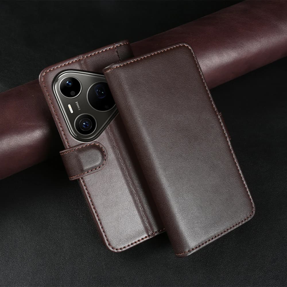 Calf Genuine Real Leather Flip Cover Case For Huawei Pura 90 Pro Max Pura 80 Ultra Pro Plus Phone Case 90Pro Max 80Ultra Coque