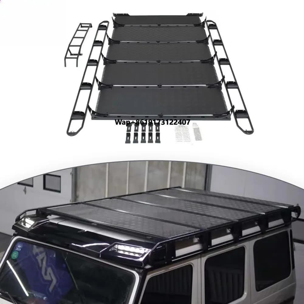 W463 Roof Rack Fit for G-class W463 G500 G350 G63 Roof Rack with Ladder Cargo Carrier Goods Holder Roof Climb Ladder