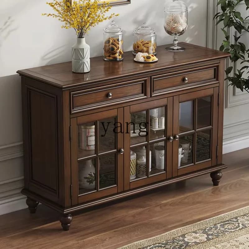 LTT American Country Side Cabinet Solid Wood Restaurant Storage Wine Cabinet Locker
