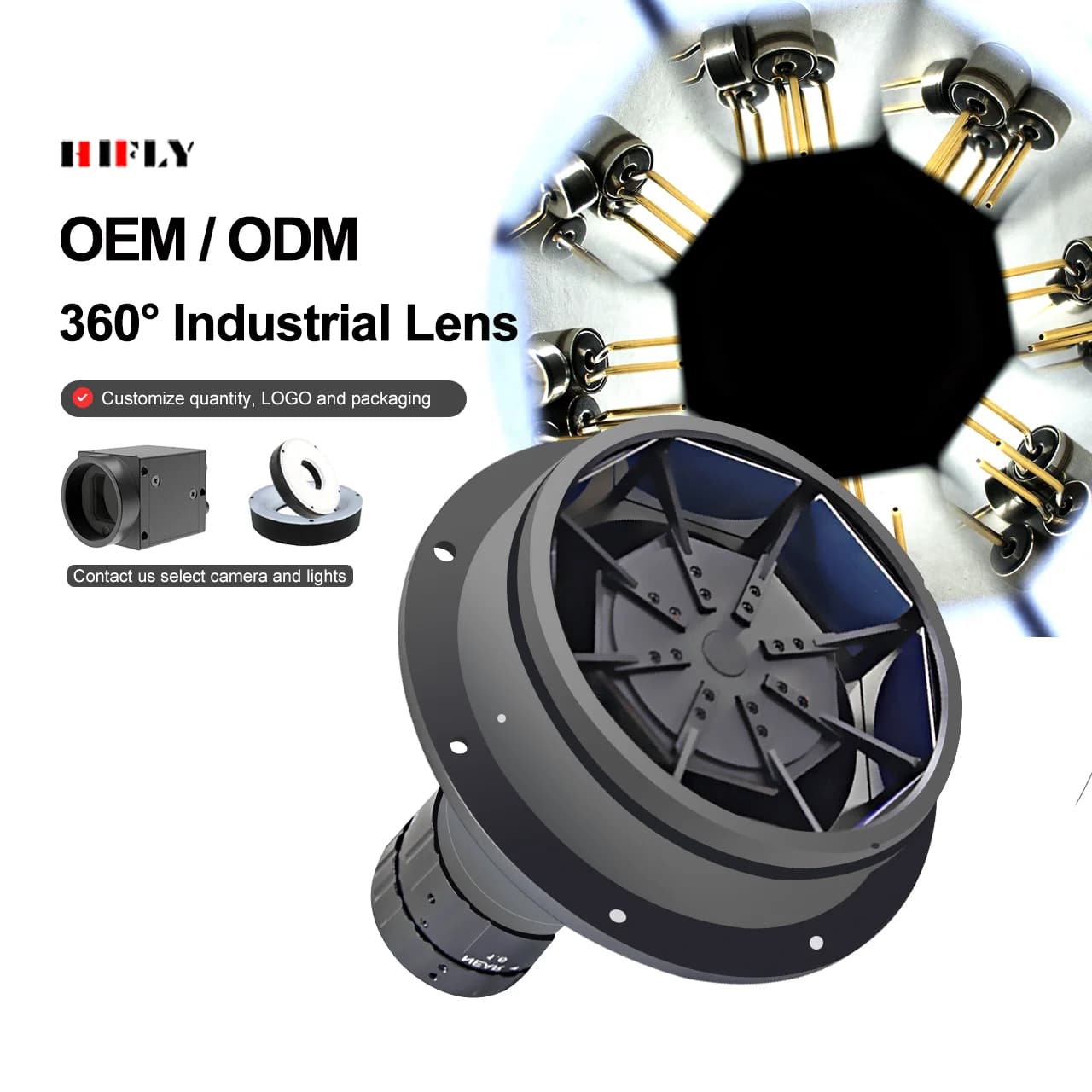 Bottles Detection 360 Degree Multi Angle 2/3" WD=2-5mm C Mount Machine Vision Industrial Lens