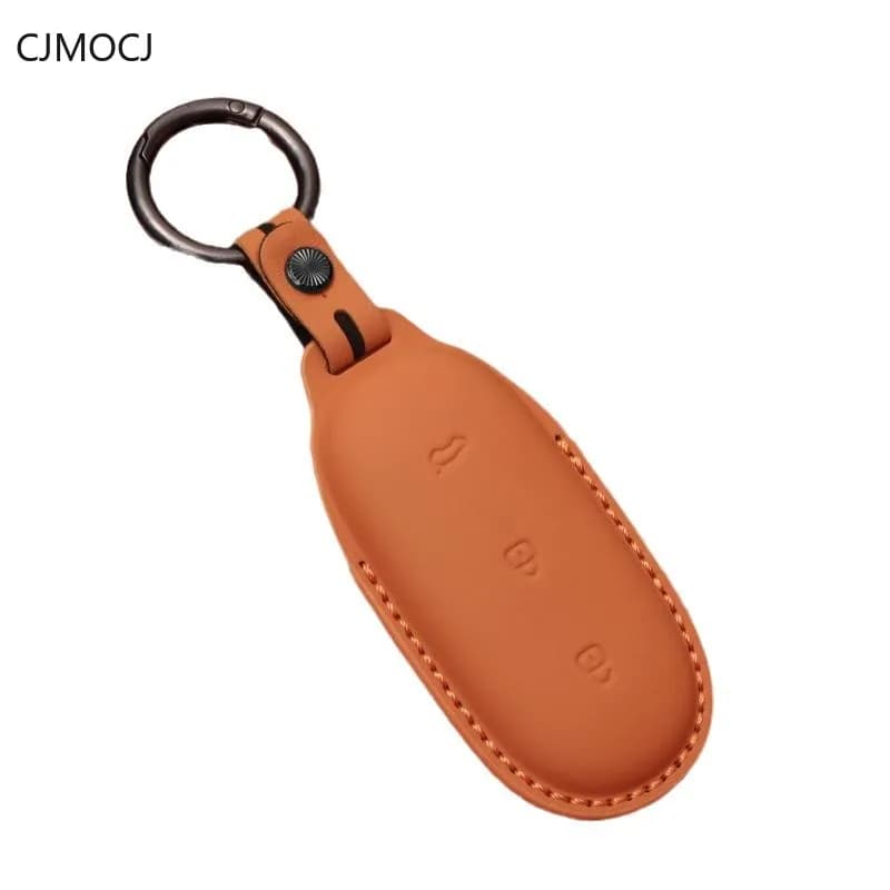 For 2024 Li Auto L6 L7 L8 L9 One Key Case Cover, Genuine Leather Car Key Fob Shell, Luxury Smart Keychain, Li Auto Accessories