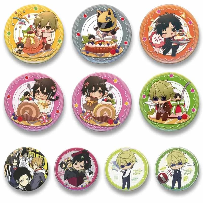 32/58mm Anime Durarara Button Brooch Custom Shizuo Izaya Masaomi Lapel Pins Cartoon Lapel Badges for Bag Jewelry Gift for Friend