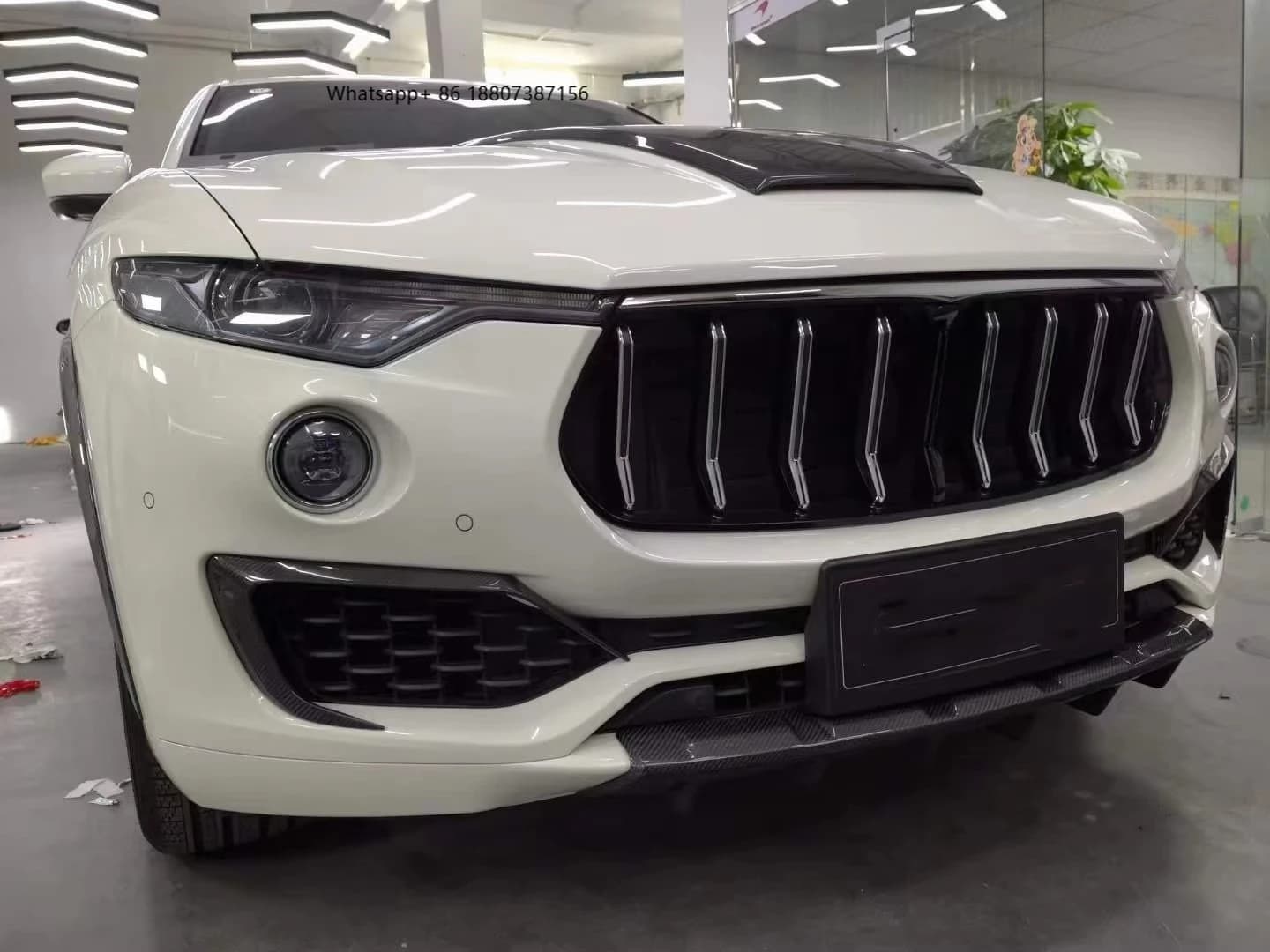 ForMaserati Levante High Quality Carbon Fiber Body Kit Front Lip Rear Diffuser Side Skirts Spoiler Top Wing-Perfect Fit Bumper