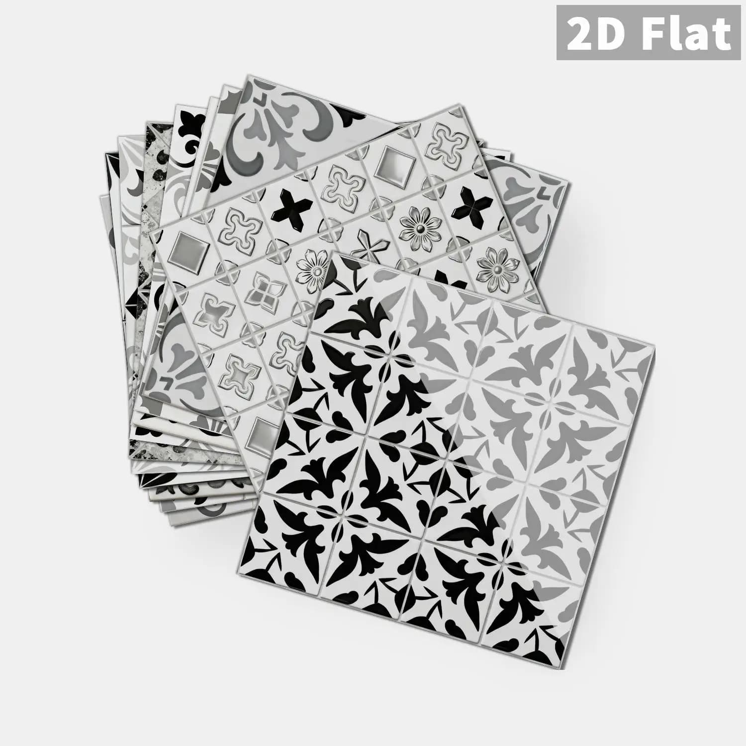 36Pcs Moroccan Tile Stickers, Removable Waterproof Self-Adhesive Wall Decals for Kitchen Bathroom Home Renovation