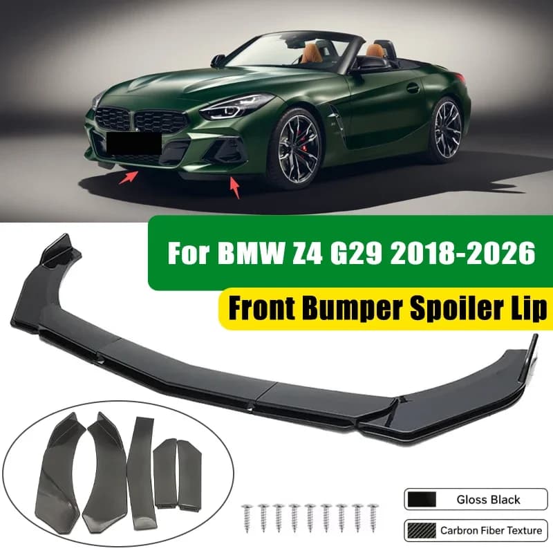 For BMW Z4 G29 2018-2026 5Pcs ABS Car Front Bumper Lip Spoiler Splitter Body Kit Canard Tuning Accessories