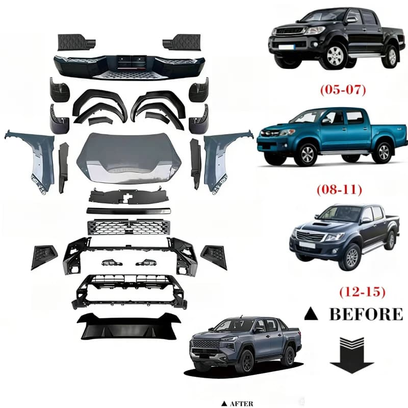 For  Hilux Vigo Revo Rocco to 2026 New Model Full Body Kit Old to New Upgrade Conversion Exterior Accessories