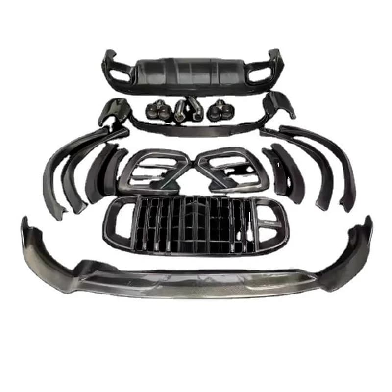 High Quality Brabus Style Carbon Fiber Body Kit With Front Lip Diffuser Spoiler Hood For GLS Exterior Upgrade Parts