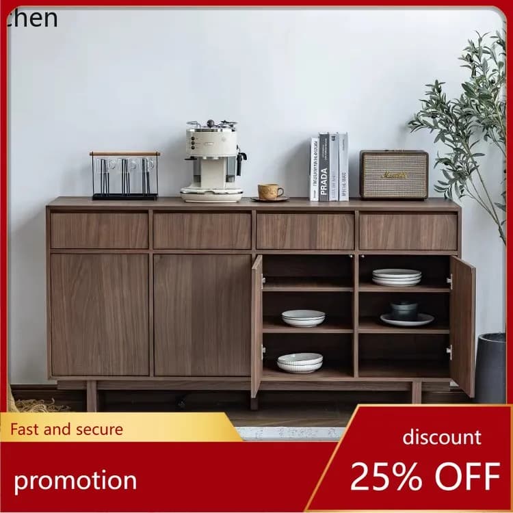 HXL Solid Wood Sideboard Double Door Bowl Cabinet Entrance Storage Cabinet