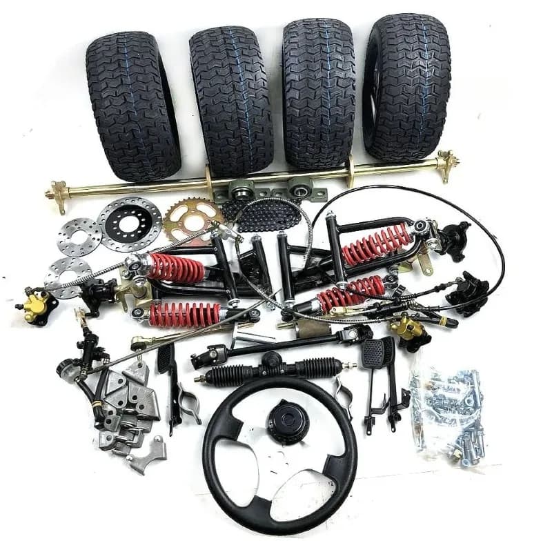 pipe kart accessories frame front and rear suspension steering machine steering rear axle 6-inch tire front and rear disc brake